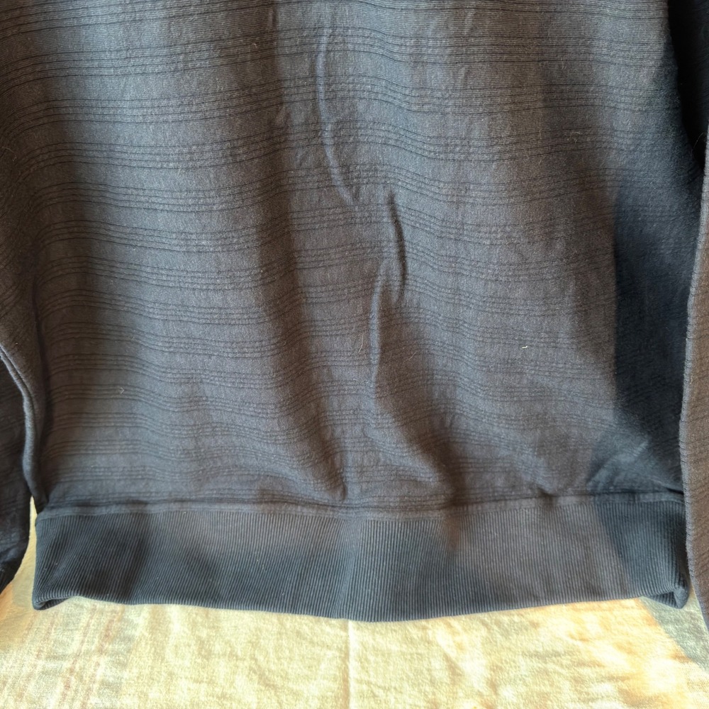 Oliver Spencer Mens Navy Blue Textured Cotton Crewneck Sweatshirt Large - Picture 5 of 12